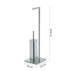 Gedy Piantana Portarotolo e Portascopinoin Acciaio Inox Cromato Linea Felix