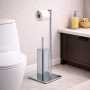 Gedy Piantana Portarotolo e Portascopinoin Acciaio Inox Cromato Linea Felix