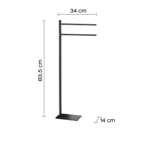 Gedy Piantana Portasalviette in Acciaio Inox Nero Matt Linea Trilly