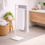 Gedy Piantana Portasalviette in Acciaio Inox Bianco Matt Linea Trilly