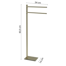 Gedy Piantana Portasalviette in Acciaio Inox Oro Spazzolato Linea Trilly
