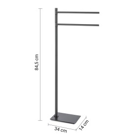 Gedy Piantana Portasalviette in Acciaio Inox Gun Metal Linea Trilly
