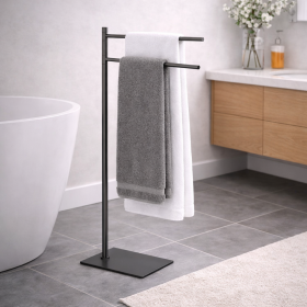 Gedy Piantana Portasalviette in Acciaio Inox Gun Metal Linea Trilly