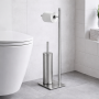 Gedy Piantana Portarotolo e Scopino in Acciaio Inox Spazzolato Linea Trilly