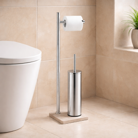 Gedy Piantana Portarotolo e Scopino Acciaio Inox Trilly | Megaclima.it