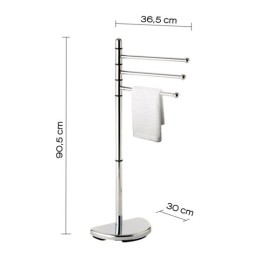 Gedy Piantana Portasalviette con 3 Braccia in Acciaio Cromato Linea Hibiscus