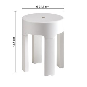 Gedy Sgabello con Contenitore e Piedini Antiscivolo Bianco Matt Linea Newbox
