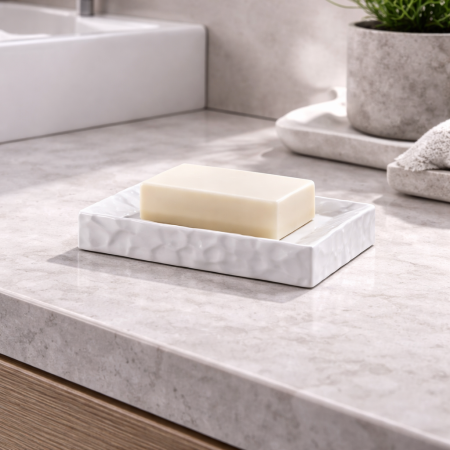 Gedy Portasapone Bianco in Ceramica Linea New Martina