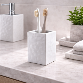 Gedy Portaspazzolini Bianco in Ceramica Linea New Martina