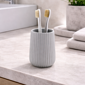 Gedy Portaspazzolini Grigio in Ceramica Linea Marika