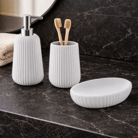 Gedy Set 3 Accessori da Bagno Bianco in Ceramica Linea Marika
