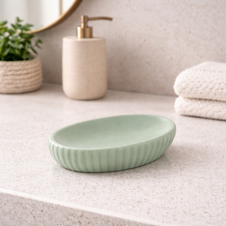 Gedy Portasapone Verde Salvia in Ceramica Linea Marika
