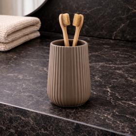 Gedy Portaspazzolini Tortora in Ceramica Linea Marika