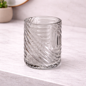 Gedy Portaspazzolino Ovale in Vetro Transparente Linea Corinne