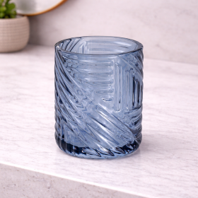 Gedy Portaspazzolino in Vetro Blu Linea Corinne