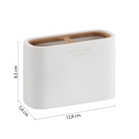 Gedy Portaspazzolino in Bambù Bianco Matt Linea Ninfea