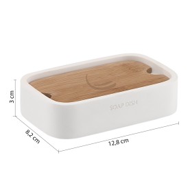 Gedy Set 3 Accessori in Bambù Bianco Matt Linea Ninfea