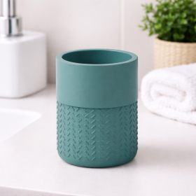 Gedy Portaspazzolini in Bambù e Resina Verde Linea Thea