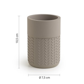 Gedy Portaspazzolini in Bambù e Resina Grigio Linea Thea