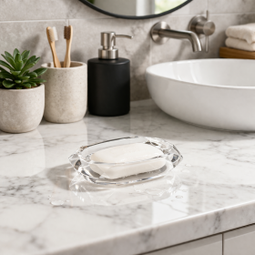 Gedy Portasapone in Resina Bianco Linea Chanelle