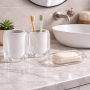 Gedy Set 3 Accessori in Resina Bianco Linea Chanelle