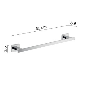 Gedy Portasalviette a Muro 35 cm in Acciaio Inox Cromato Linea Atena