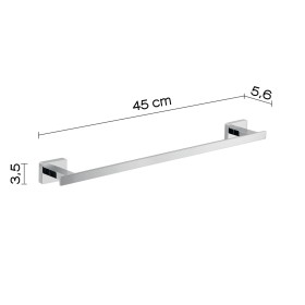 Gedy Portasalviette a Muro 45 cm in Acciaio Inox Cromato Linea Atena