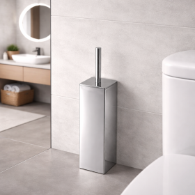 Gedy Portascopino d'appoggio in Acciaio Inox Cromato Linea Teseo