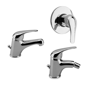 Gs Rubinetterie Set Miscelatore Monocomando per Lavabo + Bidet + Doccia a Incasso Serie Ecoline