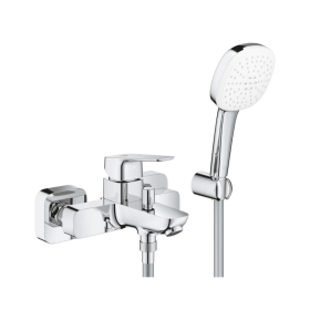 Grohe Cubeo Rubinetto/Miscelatore Monocomando per Vasca-Doccia Con Set Supporto Doccia Cromo - 1018140000