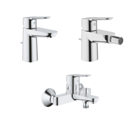Grohe Bauedge Set Miscelatori Monocomando Cromo in Metallo per Lavabo Bidet e Vasca