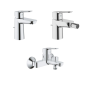 Grohe Bauedge Set Miscelatori Monocomando Cromo in Metallo per Lavabo Bidet e Vasca