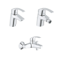 Grohe Eurosmart Set Miscelatori Rubinetto Monocomando Cromo in Metallo per Lavabo Bidet e Vasca