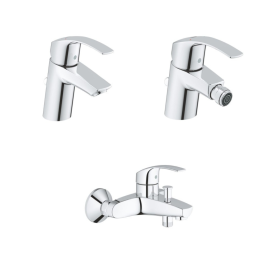 Grohe Eurosmart Set Miscelatori Rubinetto Monocomando Cromo in Metallo per Lavabo Bidet e Vasca
