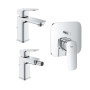 Grohe Cubeo Set 3 Miscelatori Rubinetto per Lavabo Bidet e Doccia Cromo
