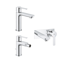Grohe Lineare Set 3 Miscelatori Monocomando per Lavabo Bidet e Vasca Cromo