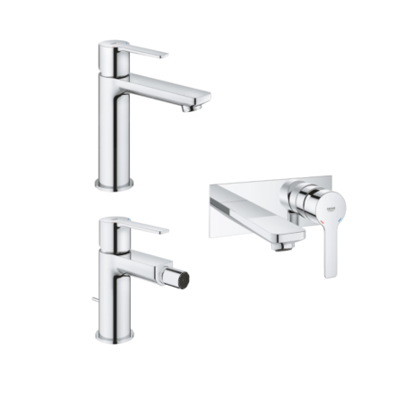 Grohe Lineare Set 3 Miscelatori Monocomando per Lavabo Bidet e Vasca Cromo