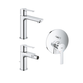 Grohe Lineare Set 3 Miscelatori Monocomando per Lavabo Bidet e Doccia Cromo