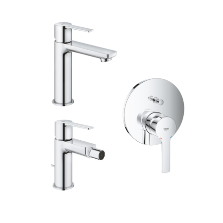 copia di Grohe Lineare Set 3 Miscelatori Monocomando per Lavabo Bidet e Doccia Cromo