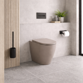 Azzurra Ceramica WC a Terra Easy Clean Collezione Comoda cm 54 Ceramica Tortora con Sedile Incluso