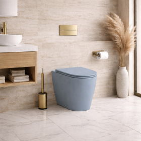 Azzurra Ceramica WC da Terra Easy Clean Collezione Forma 54 cm in Ceramica Blu Royal con Sedile Incluso