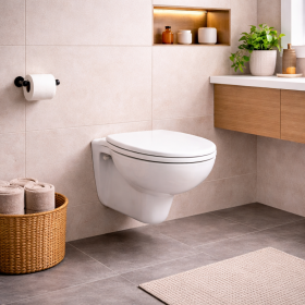 RAK Ceramics Vaso Sospeso Karla Colore Bianco con Sedile Incluso