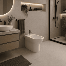 RAK Ceramics Bidet a Pavimento Filomuro Monoforo Morning Colore Bianco