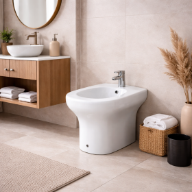 RAK Ceramics Bidet a Pavimento Filomuro Compact Colore Bianco