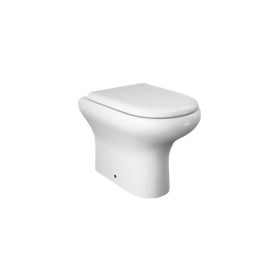 RAK Ceramics Coppia Sanitari Vaso WC e Bidet a Pavimento Filomuro Compact Colore Bianco con Sedile Incluso