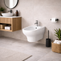 RAK Ceramics Bidet Sospeso Compact In Ceramica Bianco Attacco 180 con Scarico a Parete