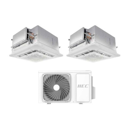 Hec by Haier Climatizzatore Dual Split a Cassetta Freematch 12+18 BTU con 2H24WEAFRA Wi-Fi Inverter R-32 Classe A++