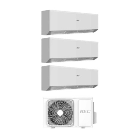 Hec by Haier Climatizzatore Trial Split Optima 9+12+18 BTU con 3H28WEAFRA Wi-Fi Inverter R-32 Classe A++
