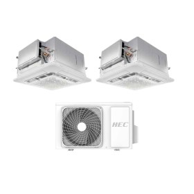 Hec by Haier Climatizzatore Dual Split a Cassetta Freematch 18+24 BTU con 3H28WEAFRA Wi-Fi Inverter R-32 Classe A++