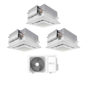 Hec by Haier Climatizzatore Dual Split a Cassetta Freematch 12+12+12 BTU con 3H28WEAFRA Wi-Fi Inverter R-32 Classe A++